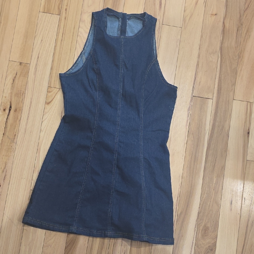 Sleeveless Dark Denim Tank Dress